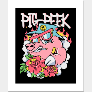 Pig peek Posters and Art